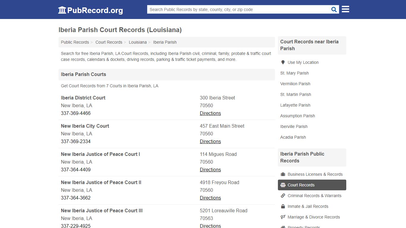 Free Iberia Parish Court Records (Louisiana Court Records) - PubRecord.org